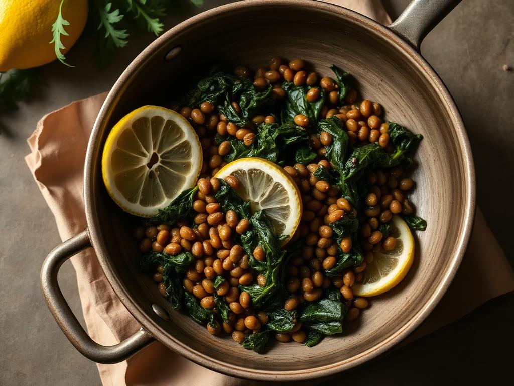 Braised lentils with kale, one of the analysed sample recipes